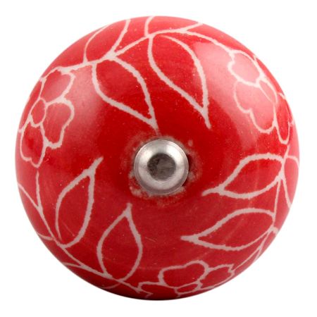 Red Leaf Floral Ceramic Wine Stopper